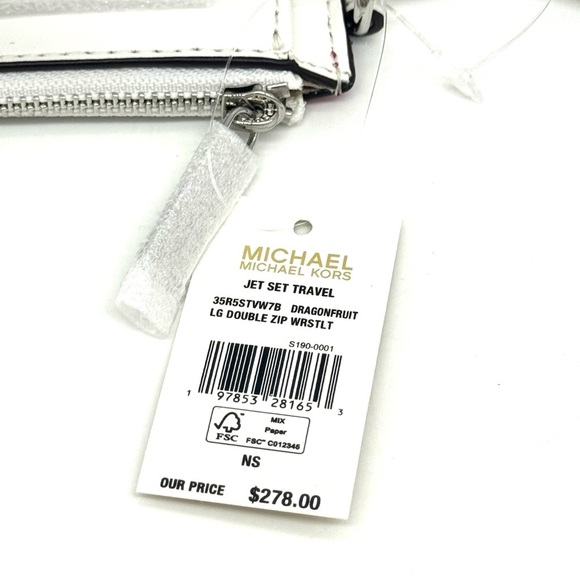 Michael Kors Large Double Zip Wallet Wristlet Dragonfruit (NWT) - Picture 9 of 9